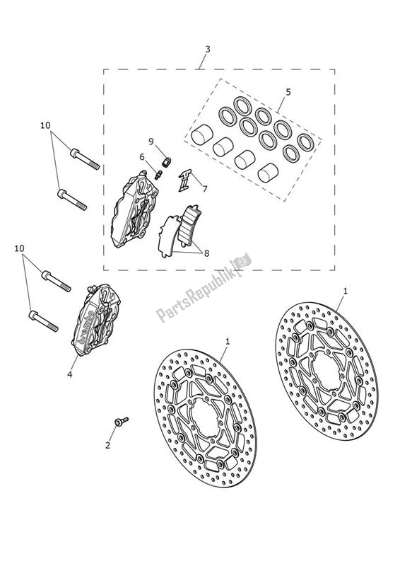 All parts for the Break Front - Explorer Xc of the Triumph Explorer XC 1215 2012 - 2016