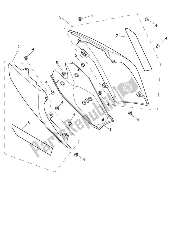 All parts for the Fairing Rear of the Triumph Speed Triple 1200 RR 1160 2021 - 2024