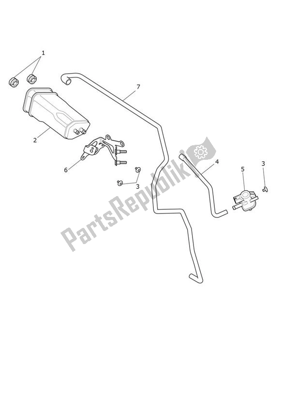 Alle onderdelen voor de Evap System van de Triumph Rocket 3 R Black 2458 2021