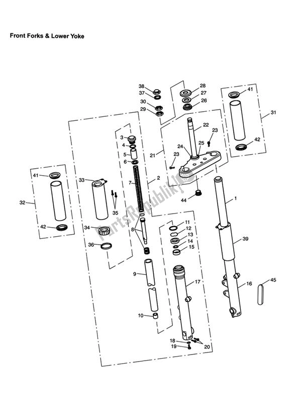 All parts for the Front Suspension of the Triumph Speedmaster Carburator 865 2003 - 2007