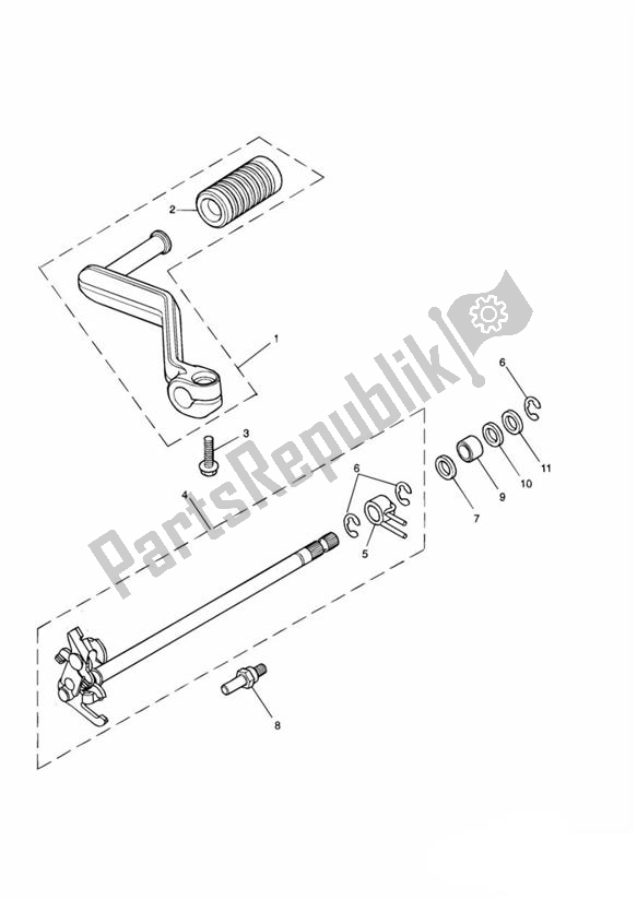 Todas las partes para Gear Selection Shaft Up To Vin210261 de Triumph Daytona 955I From VIN 132513 1997 - 2006