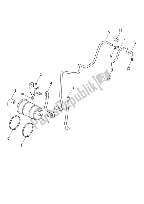 Alle onderdelen voor de Evap System van de Triumph Speedmaster 1200 From AC 1201 2022 - 2024