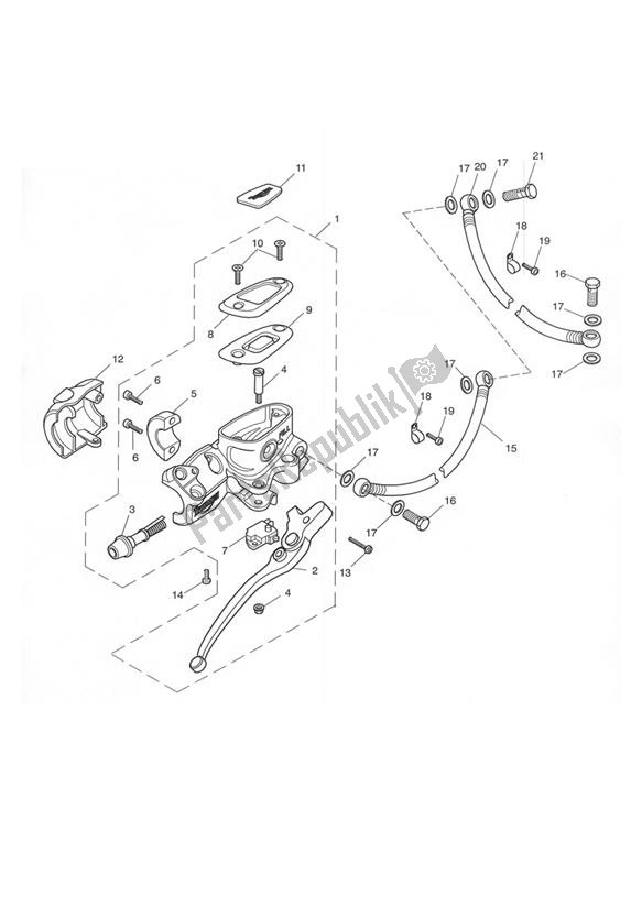 All parts for the Master Cylinder Assy Front From Vin 210262 of the Triumph Speedmaster Carburator 865 2003 - 2007