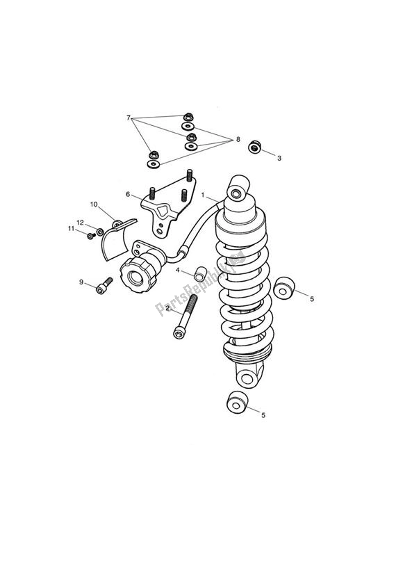 All parts for the Rear Suspension Unit of the Triumph Sprint GT 1050 2011 - 2016