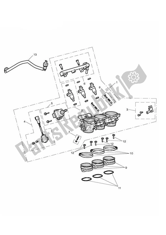 All parts for the Injection of the Triumph Street Triple R UP TO VIN 560476 675 2008 - 2012