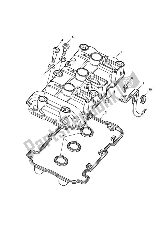 All parts for the Camshaft Cover of the Triumph Tiger 1050 & SE 2007 - 2013