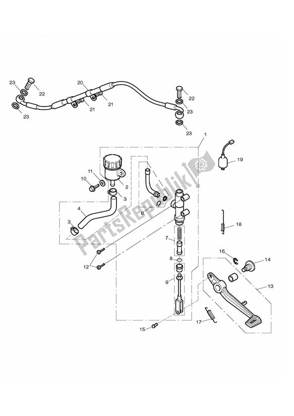 Tutte le parti per il Master Cylinder Assy Rear del Triumph Street Triple R UP TO VIN 560476 675 2008 - 2012