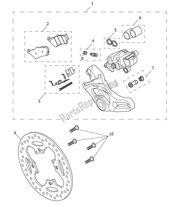 Tutte le parti per il Break Rear del Triumph Scrambler 1200 XE UP TO AC 8498 2019 - 2021