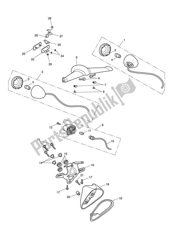 Wszystkie części do Indicator Rear Triumph Rocket III Touring 2294 2008 - 2017