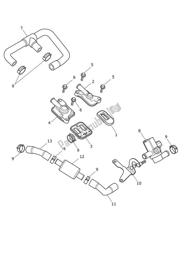 All parts for the Emission Control of the Triumph Tiger 900 GT PRO UP TO BP 5372 888 2020 - 2021
