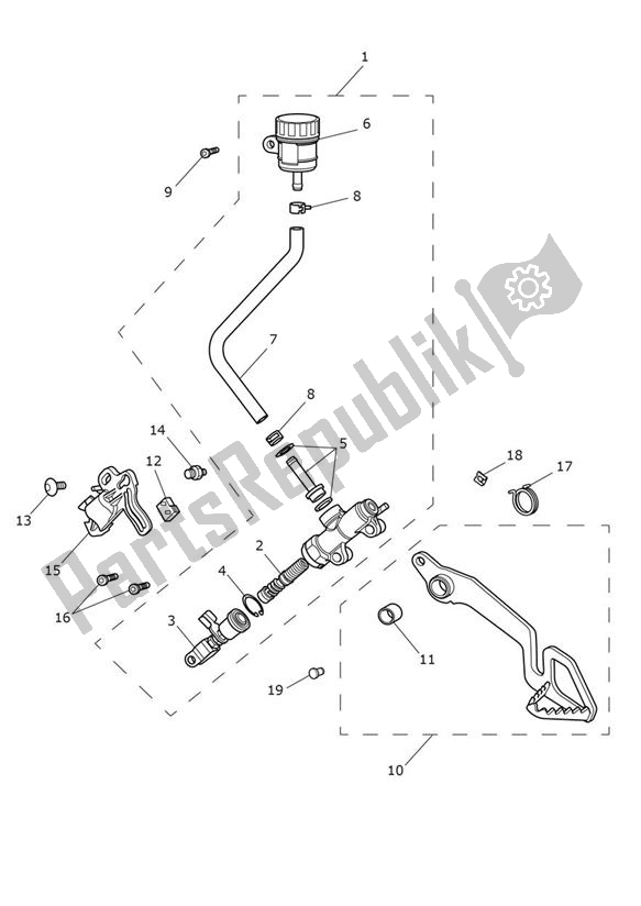 Todas as partes de Master Cylinder Assy Rear - Street Scrambler Up To Vin 914447 do Triumph Street Scrambler UP TO VIN 914447 900 2017 - 2018