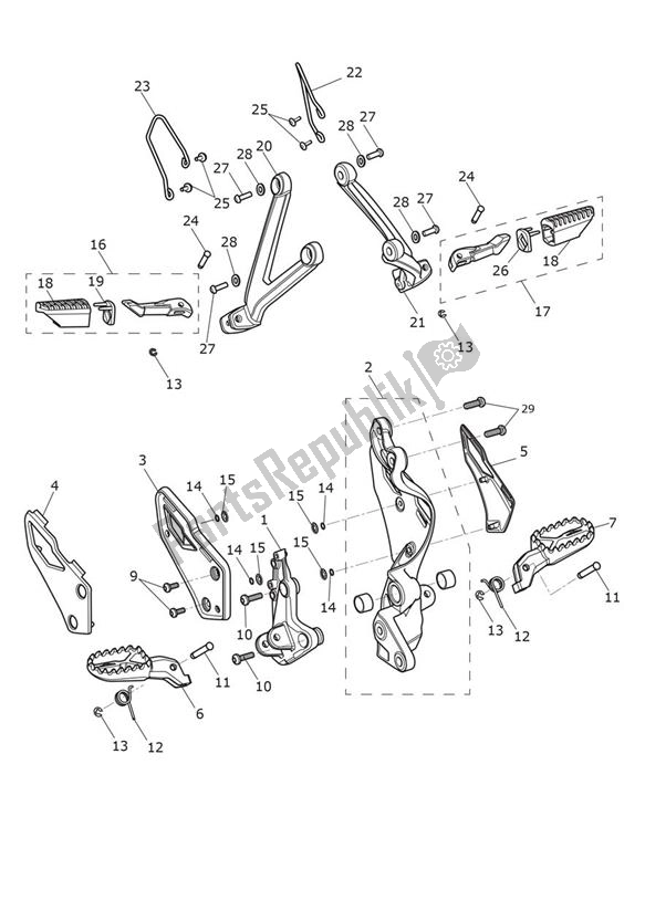 Wszystkie części do Footrests - Explorer Xca Triumph Explorer XCA 1215 2015 - 2017