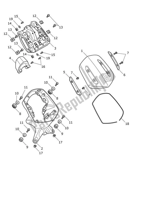 All parts for the Flyscreen of the Triumph Rocket 3 R 2458 2020 - 2024