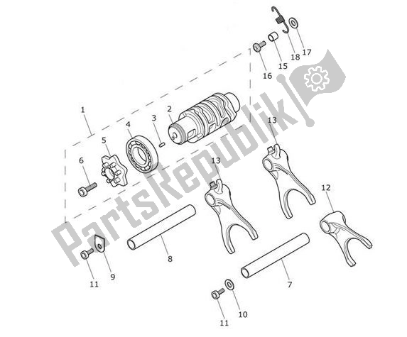 Tutte le parti per il Tamburo Selettore Marce del Triumph Tiger XR From VIN 855532 1215 2018 - 2020