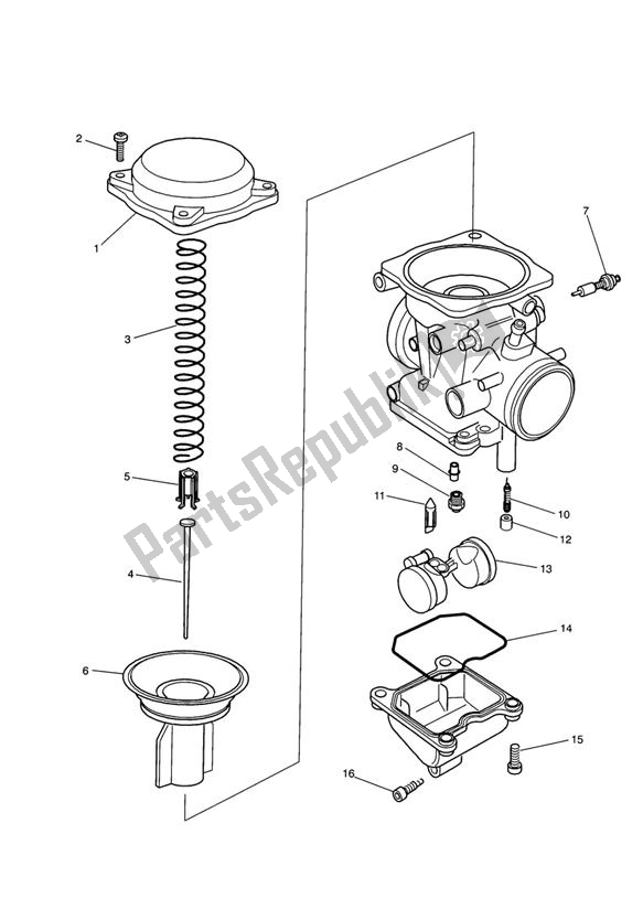 Toutes les pièces pour le Carburator Single Parts du Triumph Legend TT 885 1998 - 2001