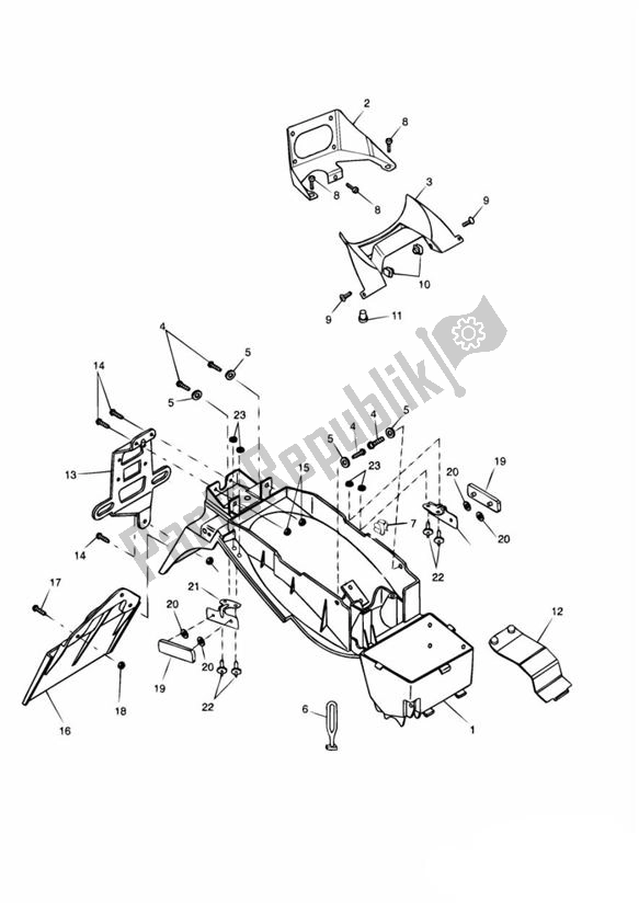 Toutes les pièces pour le Garde-boue Arrière du Triumph Speed Triple 955I From VIN 141872 2002 - 2004