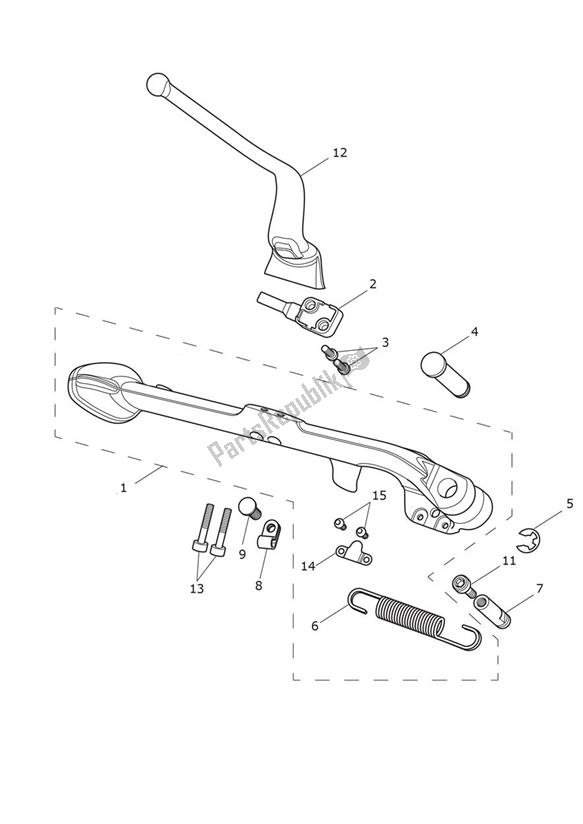 All parts for the Stands of the Triumph Bobber From AC 1196 1200 2017 - 2021