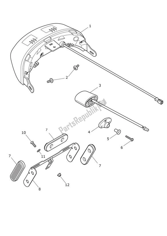 All parts for the Rear Light of the Triumph Rocket 3 R 2458 2020 - 2024