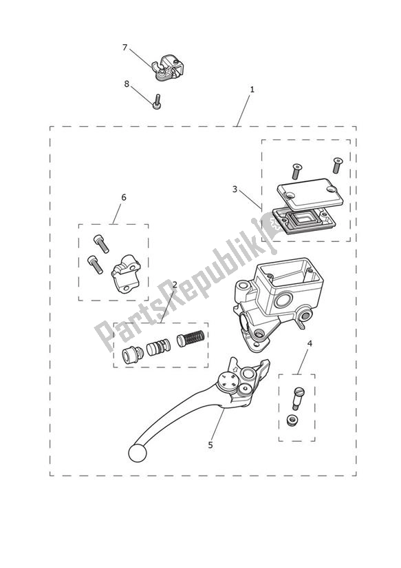 Wszystkie części do Master Cylinder Assy Front Triumph Trident 660 2020 - 2024