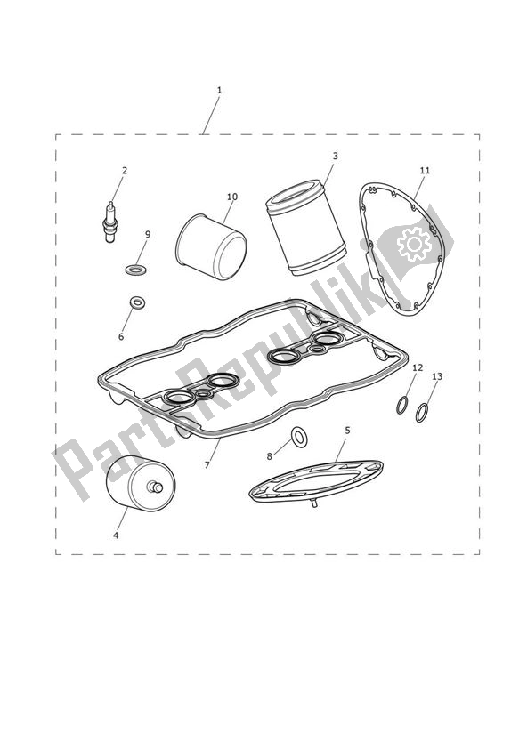 Tutte le parti per il Servicekit del Triumph Thunderbird Commander 1699 2014 - 2016