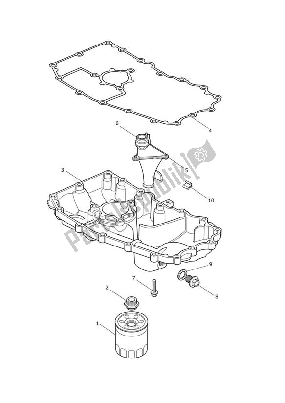 All parts for the Oil Sump of the Triumph Tiger Sport UP TO VIN 750469 1050 2013 - 2021