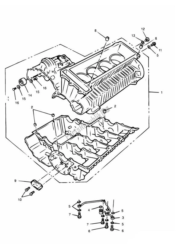All parts for the Crankcase 4 Zyl Grau of the Triumph Trophy From VIN 29156 1215 2018 - 2021