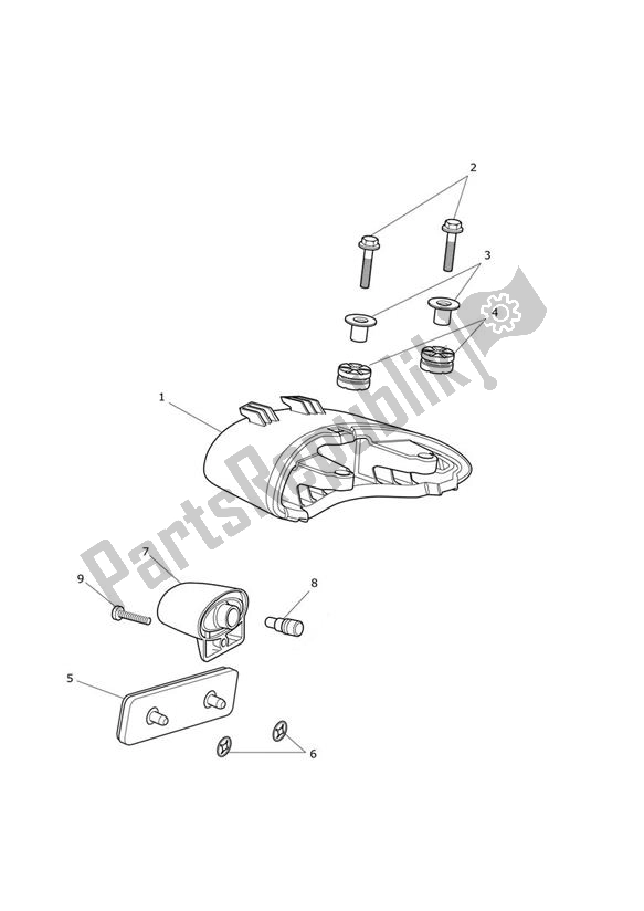 All parts for the Rear Light of the Triumph Speed Triple S From VIN 735438 1050 2016 - 2018