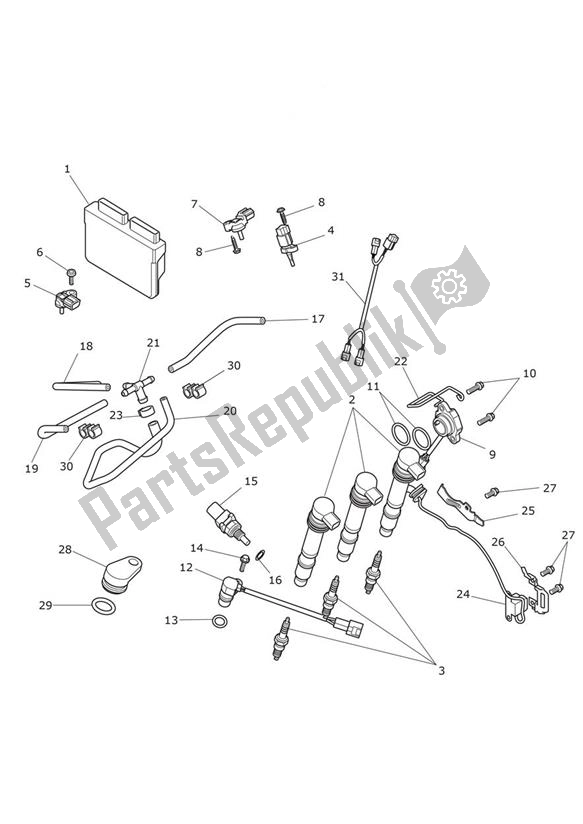 Toutes les pièces pour le Engine Management du Triumph Tiger XR UP TO VIN 855531 1215 2015 - 2017