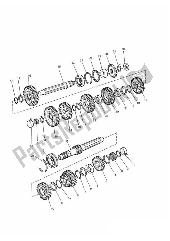 Wszystkie części do Gears Up To Engine107968 Triumph Adventurer From VIN 71699 885 1999 - 2001