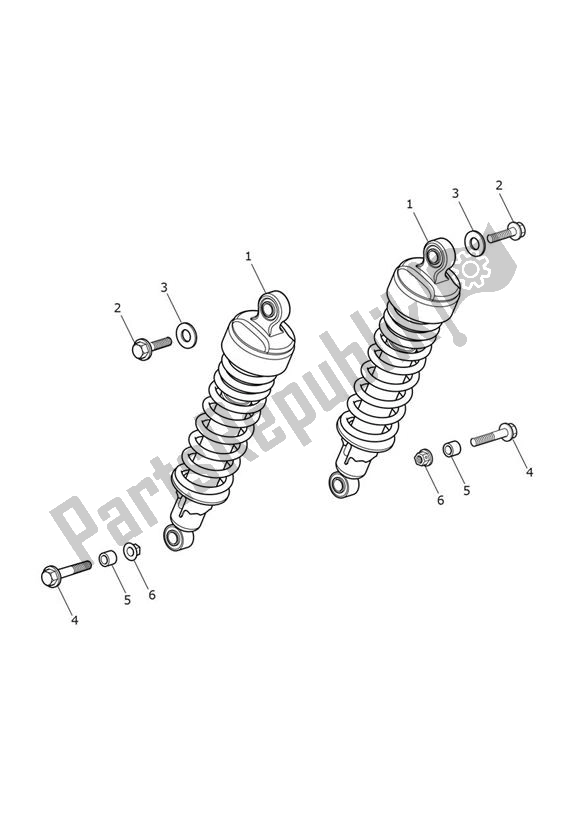 Todas las partes para Rear Suspension Units - Speed Twin Up To Vin Ae2310 de Triumph Speed Twin UP TO VIN AE 2310 1200 2019 - 2020