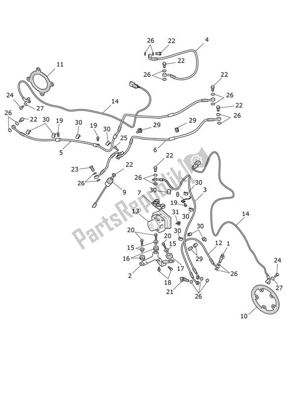 Todas las partes para Abs de Triumph Tiger 900 GT PRO UP TO BP 5372 888 2020 - 2021