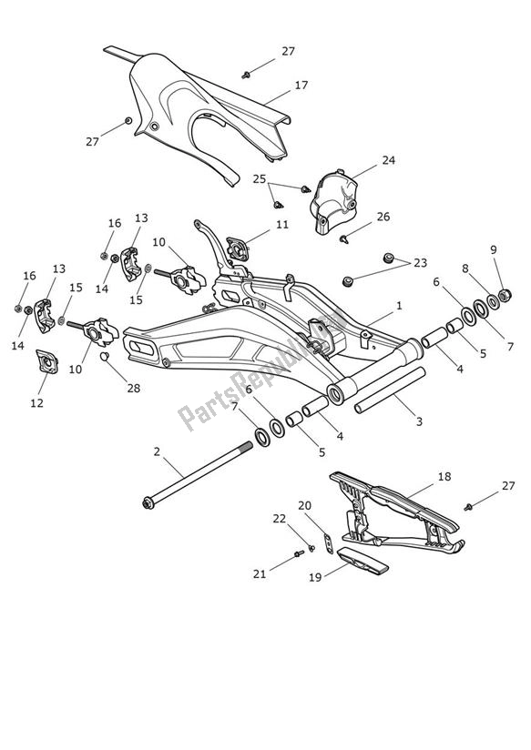 Todas las partes para Basculante de Triumph Trident 660 2020 - 2024