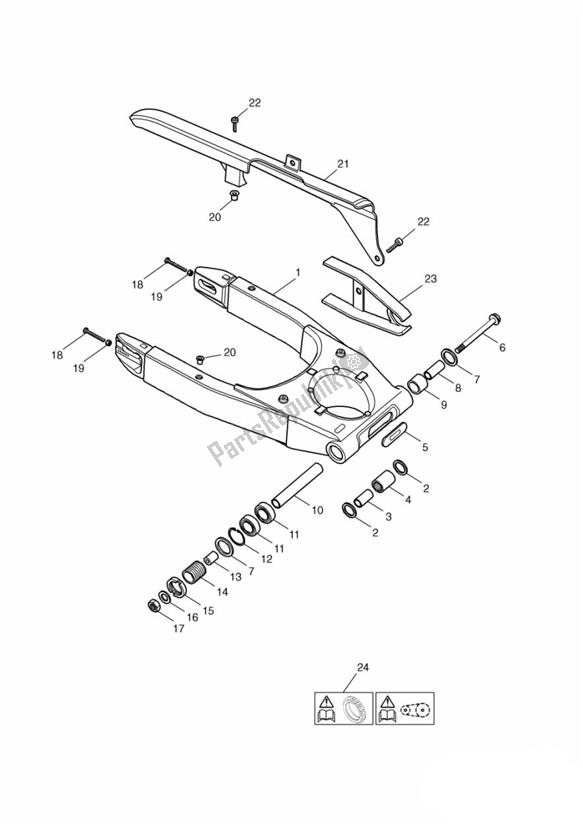 Todas as partes de Braço Oscilante do Triumph Daytona 600 & 650 599 2003 - 2005