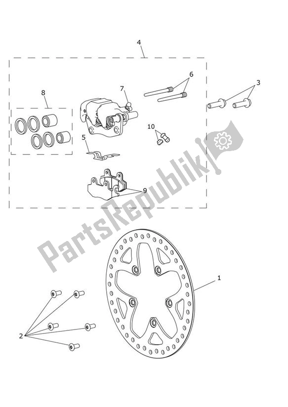 All parts for the Break Rear of the Triumph Trophy 1215 SE 2013 - 2017