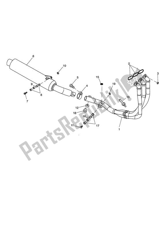 Todas as partes de Escape do Triumph Sprint ST 955I From VIN 139277 2002 - 2004