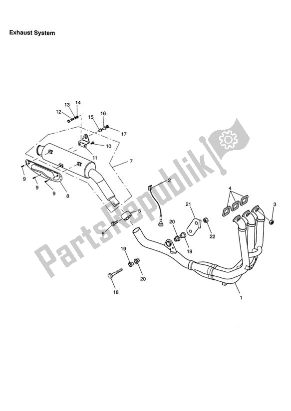 All parts for the Exhaust of the Triumph Tiger 955I Cast Wheels 2001 - 2006