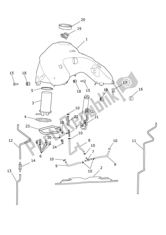 Todas las partes para Depósito De Combustible de Triumph Tiger Explorer 1215 2012 - 2016