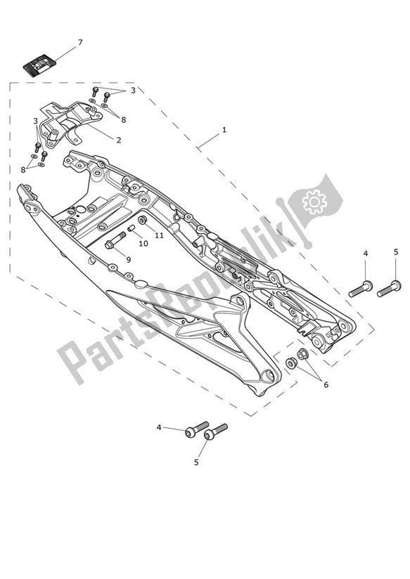 Toutes les pièces pour le Rear Frame Assembly du Triumph Street Triple R From VIN BF 1297 765 2021 - 2024