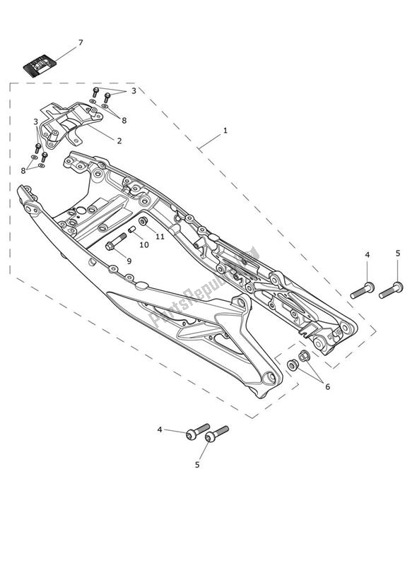 Todas as partes de Rear Frame Assembly do Triumph Street Triple RS From VIN BF 1297 765 2021 - 2024