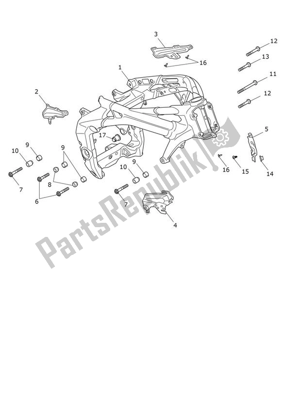 All parts for the Main Frame Assembly of the Triumph Speed Triple 1200 RR 1160 2021 - 2024