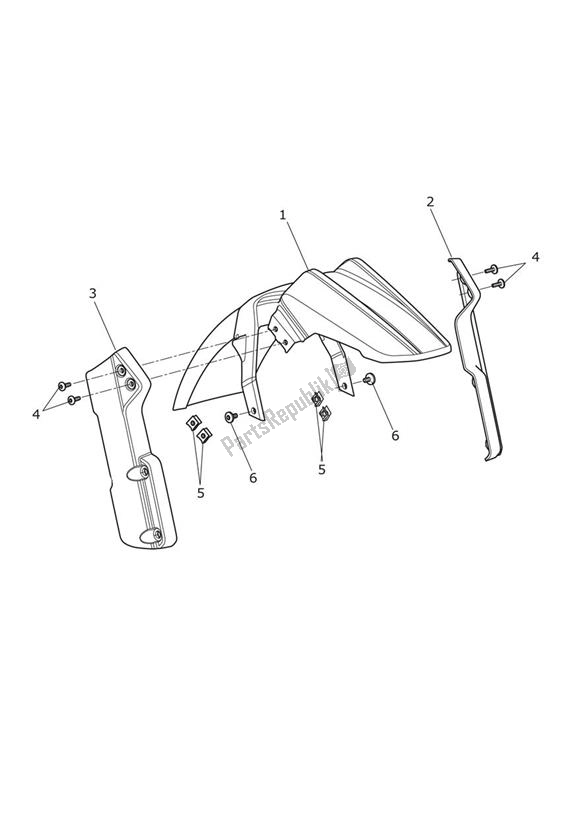 All parts for the Mudguard Front - Explorer Xr of the Triumph Explorer XR 1215 2012 - 2019