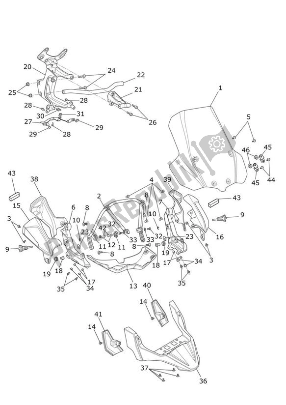 Alle onderdelen voor de Cockpit van de Triumph Tiger Explorer 1215 2012 - 2016