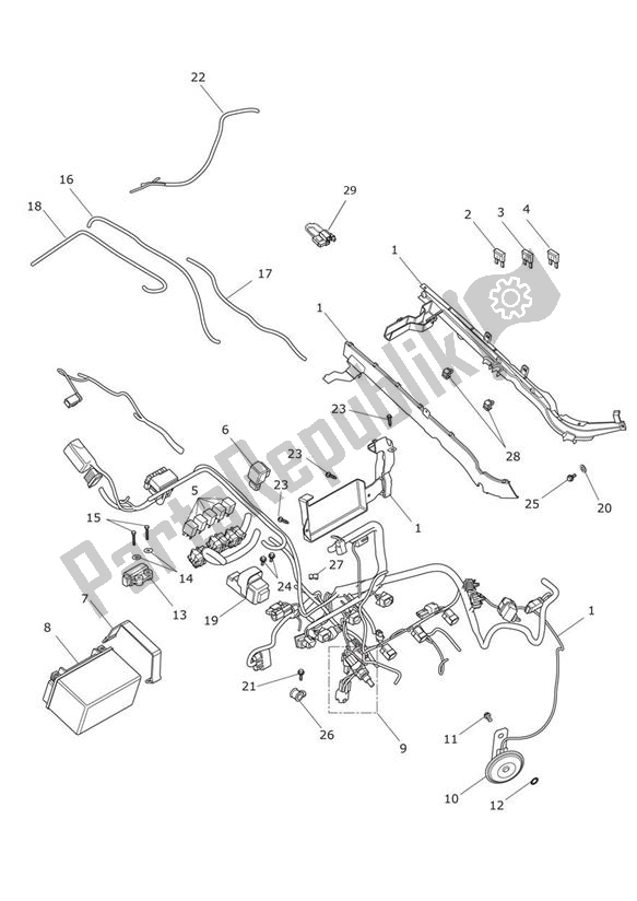 Wszystkie części do Sprz? T Elektryczny Triumph Street Triple R & RX From VIN 560477 675 2012 - 2016