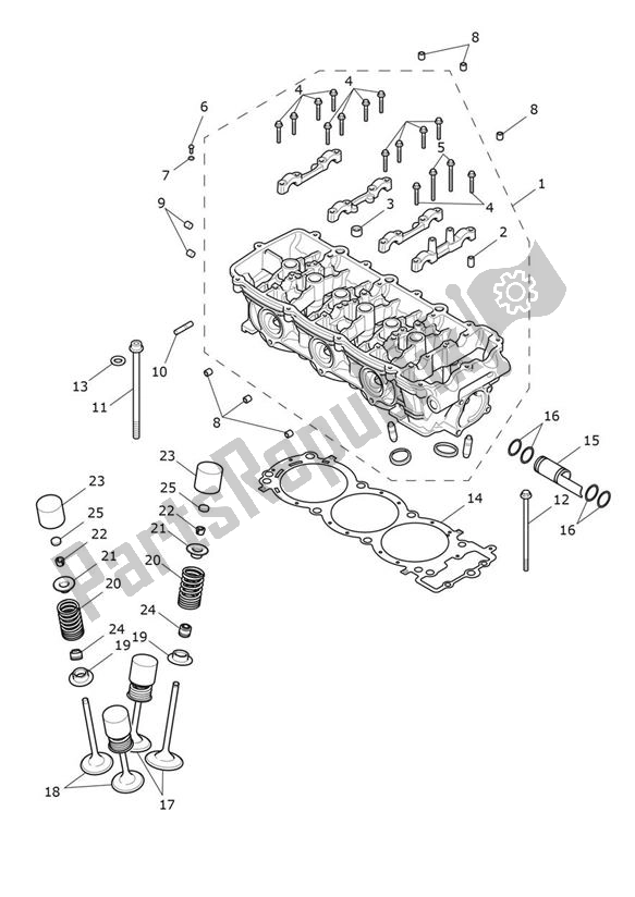 Todas las partes para Cabeza De Cilindro de Triumph Rocket 3 R 2458 2020 - 2024