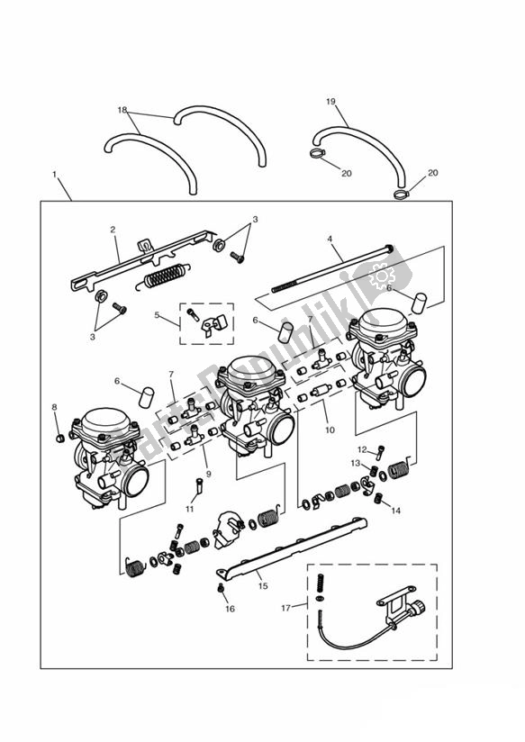 Todas las partes para Carburator Keihin de Triumph Thunderbird 900 885 1995 - 2004