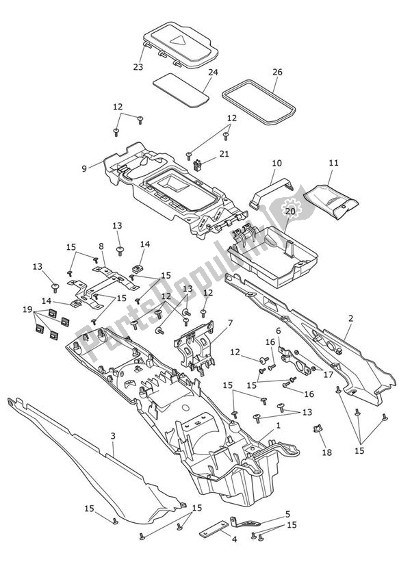 All parts for the Mudguard Rear of the Triumph Tiger 900 GT PRO UP TO BP 5372 888 2020 - 2021
