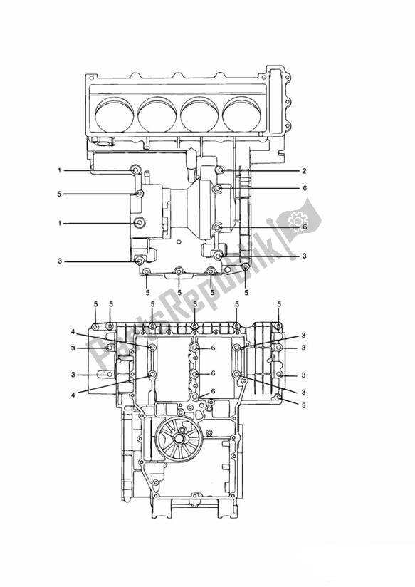 Todas las partes para Crankcase Screws 4zylinder From Vin012636 de Triumph Daytona 900 & 1200 885 1992 - 1997