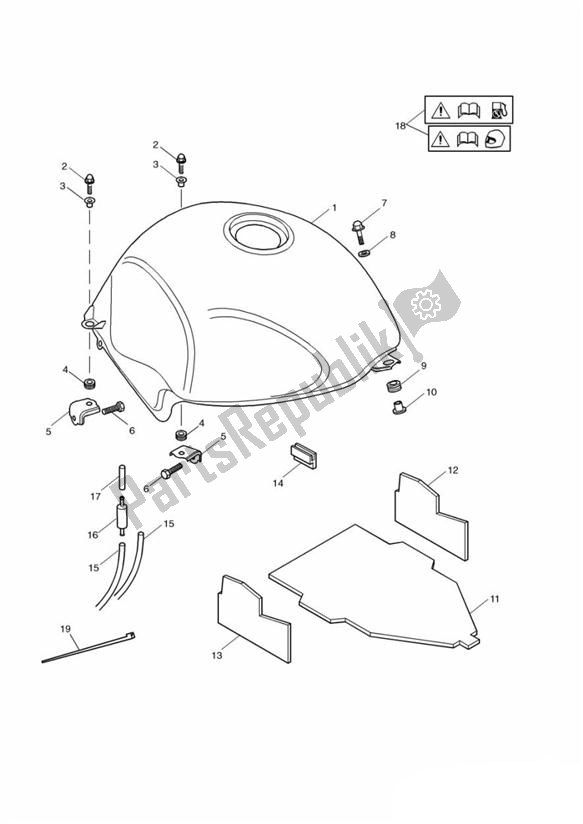 Tutte le parti per il Serbatoio Di Carburante del Triumph TT 600 599 2000 - 2003