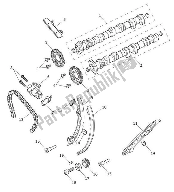 Todas las partes para Camshafts Timing Chain de Triumph Tiger 1200 Rally Explorer 1215 2022 - 2024