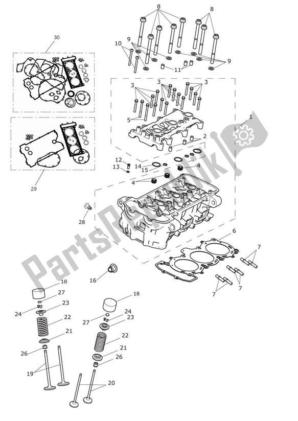 All parts for the Cylinder Head Valves - Explorer Xr of the Triumph Explorer XR 1215 2012 - 2019